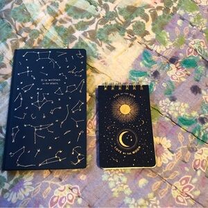 Navy Constellation and Sun & Moon Notebooks, New